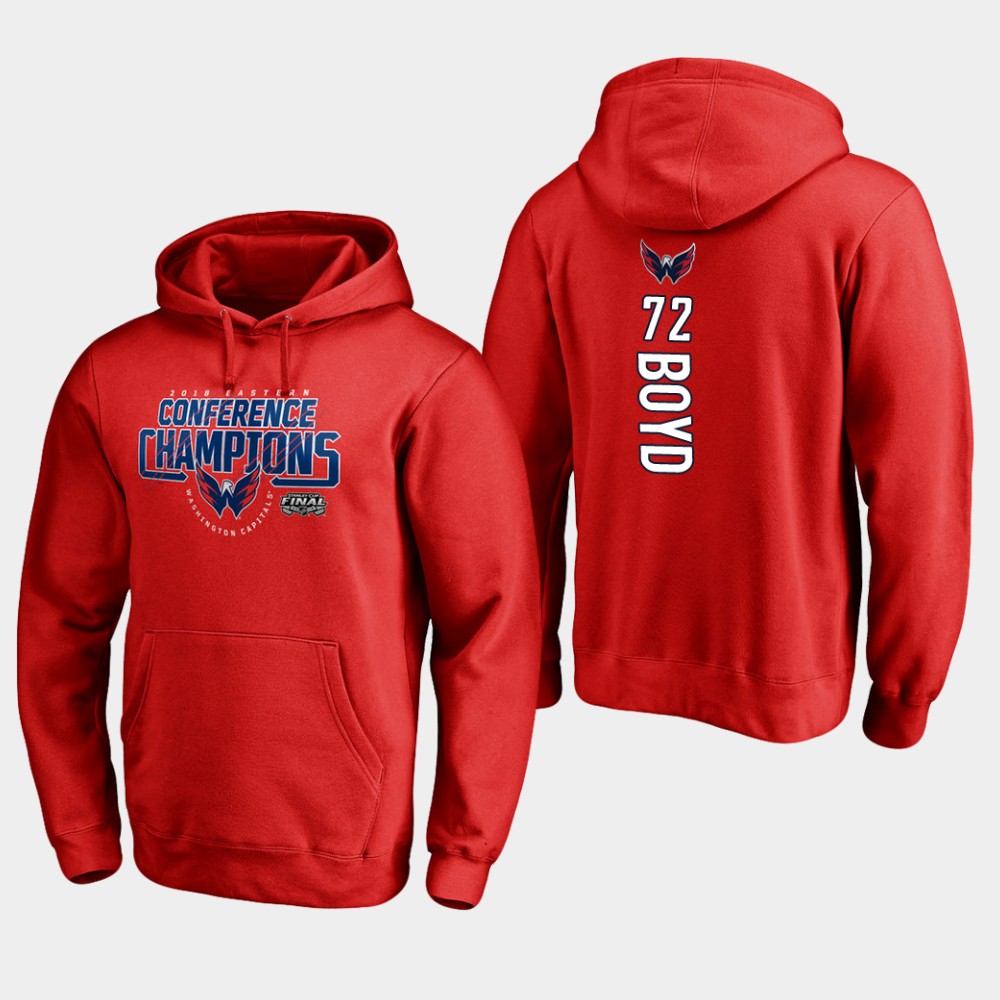 NHL Men Washington capitals72  travis boyd 2018 eastern conference champions interference red hoodie